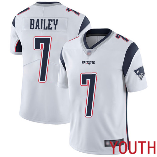New England Patriots Football 7 Vapor Untouchable Limited White Youth Jake Bailey Road NFL Jersey
